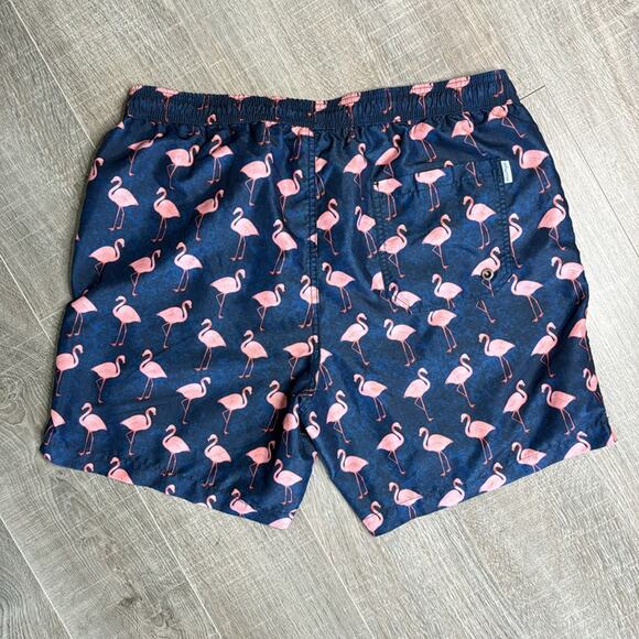 MAAMGIC Pink Blue Flamingo Lined Swim Trunks Shorts Men’s - Picture 6 of 7